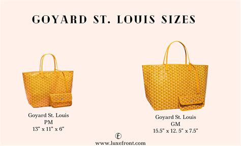 goyard st louis tote price 2014|goyard tote bag size comparison.